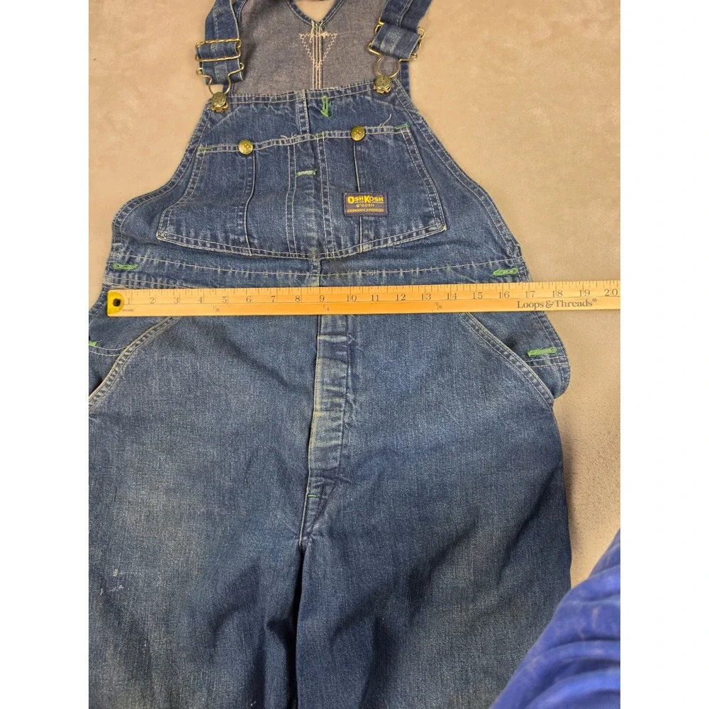 Vintage OshKosh B'gosh Bib Overalls Men 34x28 Blue Vestbak Denim USA Union Made
